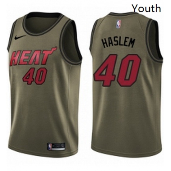 Youth Nike Miami Heat 40 Udonis Haslem Swingman Green Salute to Service NBA Jersey Youth Nike Miami Heat 40 Udonis Haslem Swingman Green Salute to Service NBA Jersey