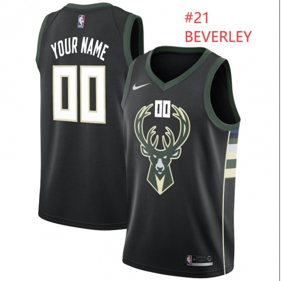 Men Milwaukee Bucks #21 Patrick Beverley Nike Swingman Black Stitched Jersey Men Milwaukee Bucks #21 Patrick Beverley Nike Swingman Black Stitched Jersey