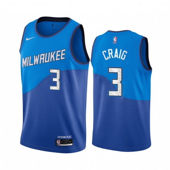 Men Nike Milwaukee Bucks 3 Torrey Craig Blue NBA Swingman 2020 21 City Edition Jersey Men Nike Milwaukee Bucks 3 Torrey Craig Blue NBA Swingman 2020 21 City Edition Jersey