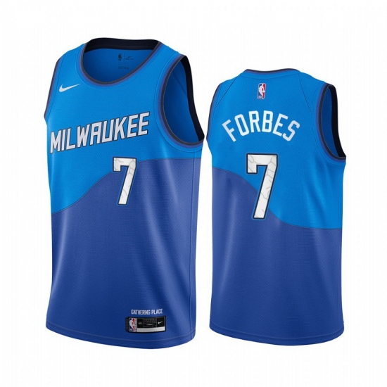 Men Nike Milwaukee Bucks 7 Bryn Forbes Blue NBA Swingman 2020 21 City Edition Jersey Men Nike Milwaukee Bucks 7 Bryn Forbes Blue NBA Swingman 2020 21 City Edition Jersey