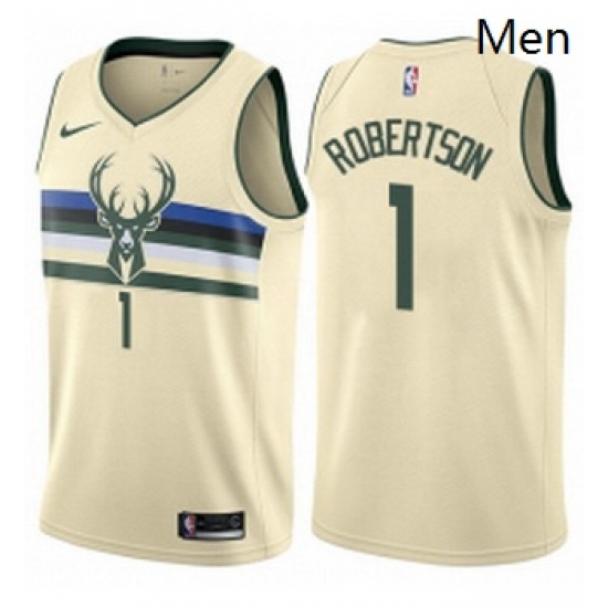 Mens Nike Milwaukee Bucks 1 Oscar Robertson Swingman Cream NBA Jersey City Edition Mens Nike Milwaukee Bucks 1 Oscar Robertson Swingman Cream NBA Jersey City Edition
