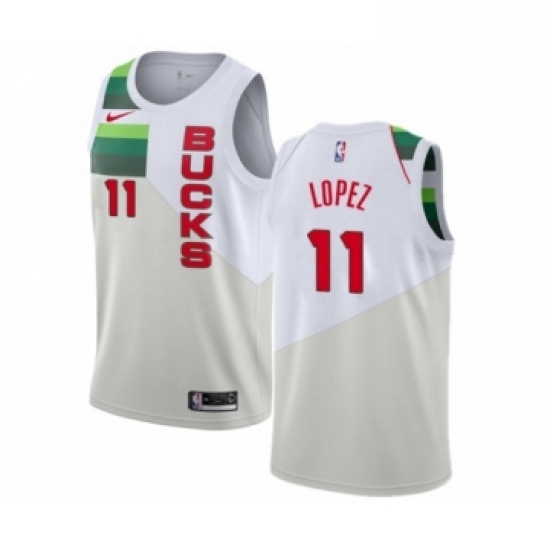 Mens Nike Milwaukee Bucks 11 Brook Lopez White Swingman Jersey Earned Edition Mens Nike Milwaukee Bucks 11 Brook Lopez White Swingman Jersey Earned Edition