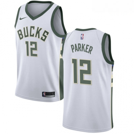 Mens Nike Milwaukee Bucks 12 Jabari Parker Authentic White Home NBA Jersey Association Edition Mens Nike Milwaukee Bucks 12 Jabari Parker Authentic White Home NBA Jersey Association Edition