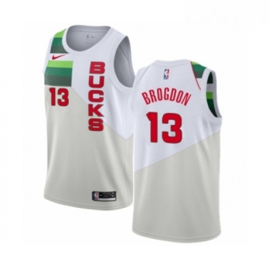 Mens Nike Milwaukee Bucks 13 Malcolm Brogdon White Swingman Jersey Earned Edition Mens Nike Milwaukee Bucks 13 Malcolm Brogdon White Swingman Jersey Earned Edition