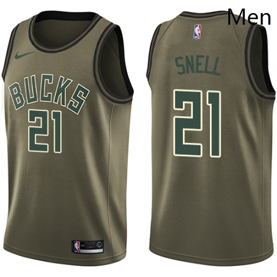 Mens Nike Milwaukee Bucks 21 Tony Snell Swingman Green Salute to Service NBA Jersey Mens Nike Milwaukee Bucks 21 Tony Snell Swingman Green Salute to Service NBA Jersey