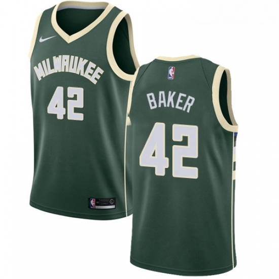 Mens Nike Milwaukee Bucks 42 Vin Baker Swingman Green Road NBA Jersey Icon Edition Mens Nike Milwaukee Bucks 42 Vin Baker Swingman Green Road NBA Jersey Icon Edition