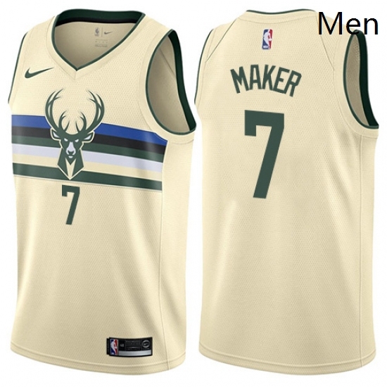 Mens Nike Milwaukee Bucks 7 Thon Maker Authentic Cream NBA Jersey City Edition Mens Nike Milwaukee Bucks 7 Thon Maker Authentic Cream NBA Jersey City Edition