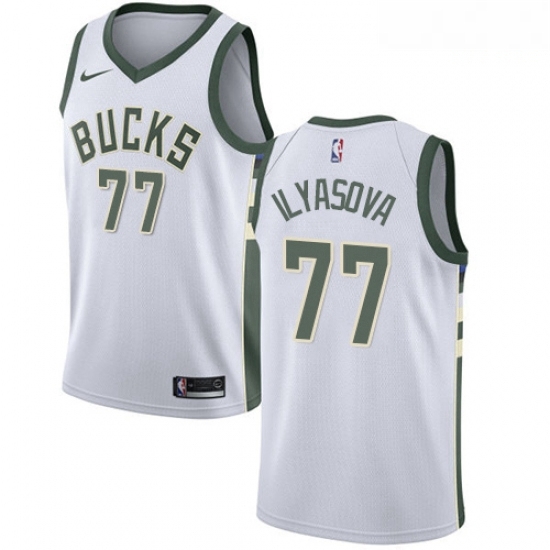Mens Nike Milwaukee Bucks 77 Ersan Ilyasova Swingman White NBA Jersey Association Edition Mens Nike Milwaukee Bucks 77 Ersan Ilyasova Swingman White NBA Jersey Association Edition