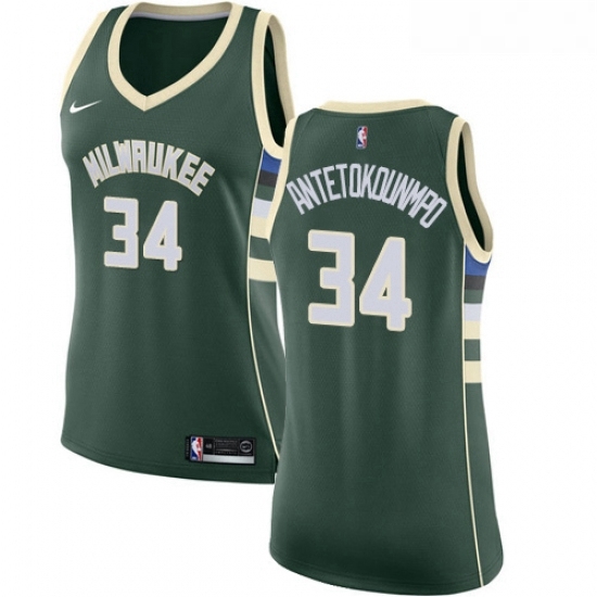 Womens Nike Milwaukee Bucks 34 Giannis Antetokounmpo Authentic Green Road NBA Jersey Icon Edition Womens Nike Milwaukee Bucks 34 Giannis Antetokounmpo Authentic Green Road NBA Jersey Icon Edition