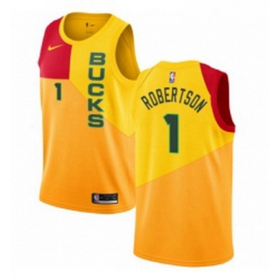 Youth Nike Milwaukee Bucks 1 Oscar Robertson Swingman Yellow NBA Jersey City Edition Youth Nike Milwaukee Bucks 1 Oscar Robertson Swingman Yellow NBA Jersey City Edition