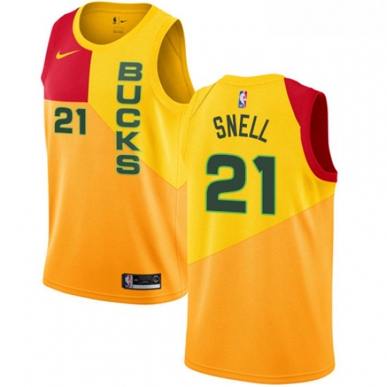 Youth Nike Milwaukee Bucks 21 Tony Snell Swingman Yellow NBA Jersey City Edition Youth Nike Milwaukee Bucks 21 Tony Snell Swingman Yellow NBA Jersey City Edition