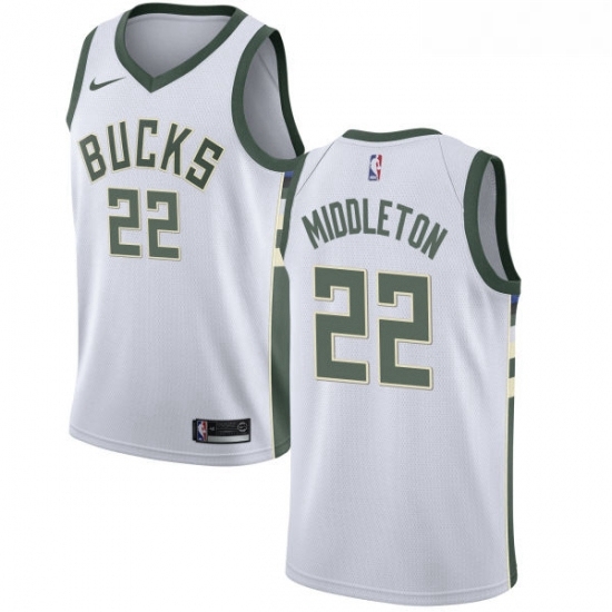 Youth Nike Milwaukee Bucks 22 Khris Middleton Authentic White Home NBA Jersey Association Edition Youth Nike Milwaukee Bucks 22 Khris Middleton Authentic White Home NBA Jersey Association Edition