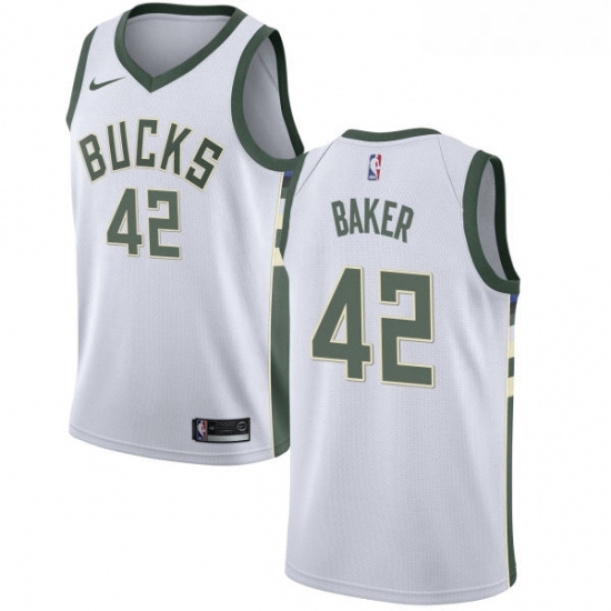 Youth Nike Milwaukee Bucks 42 Vin Baker Authentic White Home NBA Jersey Association Edition Youth Nike Milwaukee Bucks 42 Vin Baker Authentic White Home NBA Jersey Association Edition