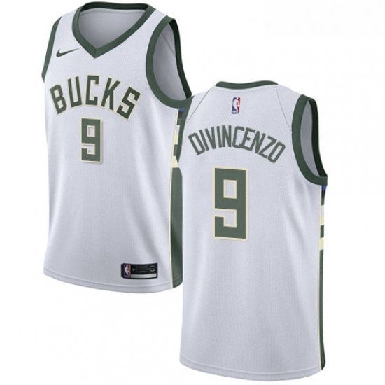 Youth Nike Milwaukee Bucks 9 Donte DiVincenzo Swingman White NBA Jersey Association Edition Youth Nike Milwaukee Bucks 9 Donte DiVincenzo Swingman White NBA Jersey Association Edition