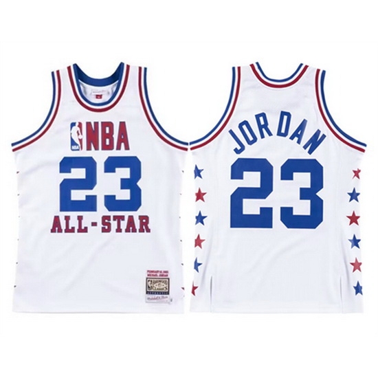 Men 1985 86 All Star 23 Michael Jordan White Swingman Stitched Basketball Jersey Men 1985 86 All Star 23 Michael Jordan White Swingman Stitched Basketball Jersey