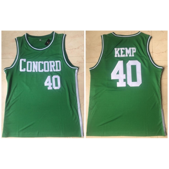Men Concord Academy 40 Shawn Kemp Green High School Basketball Jersey Men Concord Academy 40 Shawn Kemp Green High School Basketball Jersey