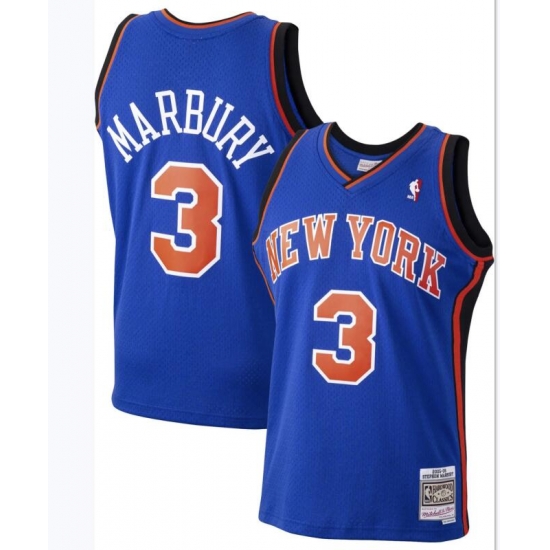 Men New York Knicks Stephon Marbury #6 Mitchell Ness Blue Stitched NBA Jersey Men New York Knicks Stephon Marbury #6 Mitchell Ness Blue Stitched NBA Jersey