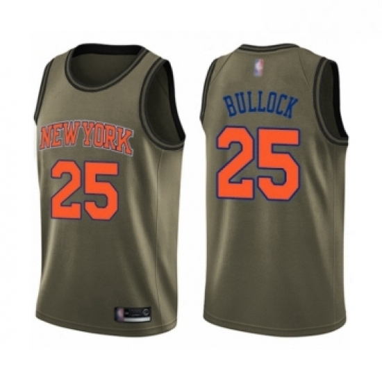 Mens New York Knicks 25 Reggie Bullock Swingman Green Salute to Service Basketball Jersey Mens New York Knicks 25 Reggie Bullock Swingman Green Salute to Service Basketball Jersey
