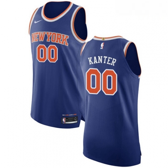 Mens Nike New York Knicks 00 Enes Kanter Authentic Royal Blue NBA Jersey Icon Edition Mens Nike New York Knicks 00 Enes Kanter Authentic Royal Blue NBA Jersey Icon Edition