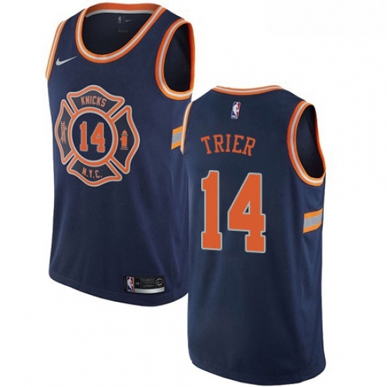 Mens Nike New York Knicks 14 Allonzo Trier Swingman Navy Blue NBA Jersey City Edition Mens Nike New York Knicks 14 Allonzo Trier Swingman Navy Blue NBA Jersey City Edition