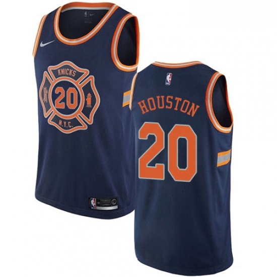 Mens Nike New York Knicks 20 Allan Houston Authentic Navy Blue NBA Jersey City Edition Mens Nike New York Knicks 20 Allan Houston Authentic Navy Blue NBA Jersey City Edition