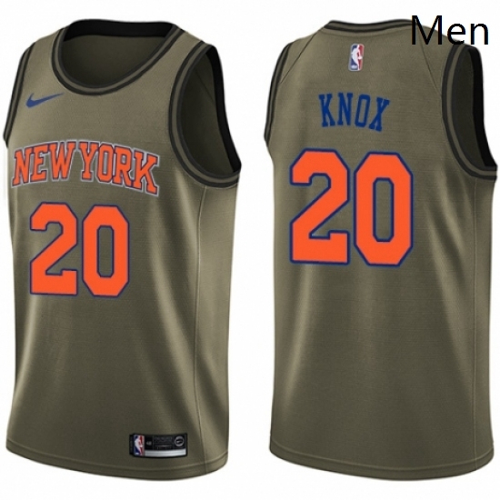 Mens Nike New York Knicks 20 Kevin Knox Swingman Green Salute to Service NBA Jersey Mens Nike New York Knicks 20 Kevin Knox Swingman Green Salute to Service NBA Jersey