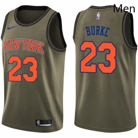 Mens Nike New York Knicks 23 Trey Burke Swingman Green Salute to Service NBA Jersey Mens Nike New York Knicks 23 Trey Burke Swingman Green Salute to Service NBA Jersey