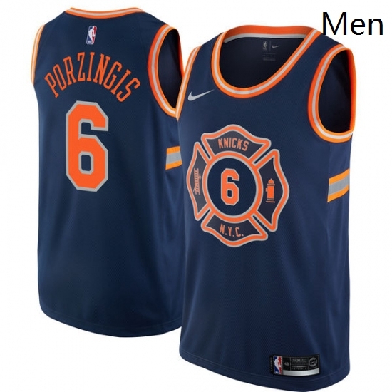 Mens Nike New York Knicks 6 Kristaps Porzingis Swingman Navy Blue NBA Jersey City Edition Mens Nike New York Knicks 6 Kristaps Porzingis Swingman Navy Blue NBA Jersey City Edition