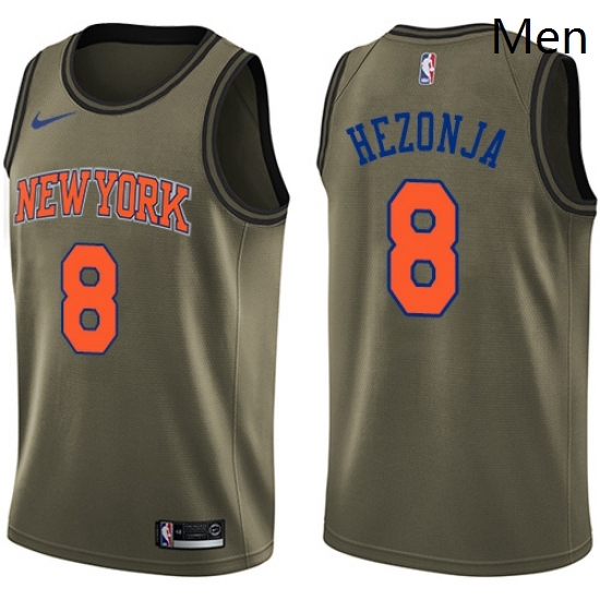 Mens Nike New York Knicks 8 Mario Hezonja Swingman Green Salute to Service NBA Jersey Mens Nike New York Knicks 8 Mario Hezonja Swingman Green Salute to Service NBA Jersey