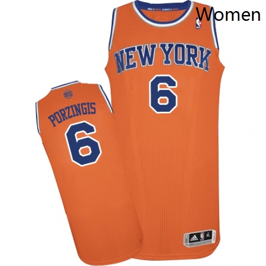 Womens Adidas New York Knicks 6 Kristaps Porzingis Authentic Orange Alternate NBA Jersey Womens Adidas New York Knicks 6 Kristaps Porzingis Authentic Orange Alternate NBA Jersey