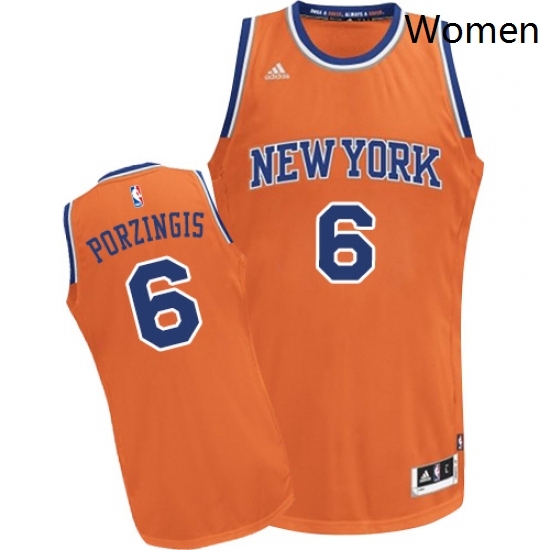 Womens Adidas New York Knicks 6 Kristaps Porzingis Swingman Orange Alternate NBA Jersey Womens Adidas New York Knicks 6 Kristaps Porzingis Swingman Orange Alternate NBA Jersey