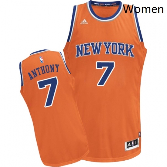 Womens Adidas New York Knicks 7 Carmelo Anthony Swingman Orange Alternate NBA Jersey Womens Adidas New York Knicks 7 Carmelo Anthony Swingman Orange Alternate NBA Jersey