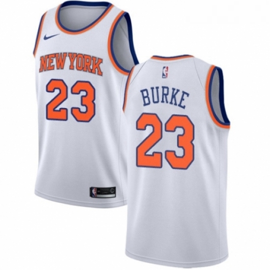 Womens Nike New York Knicks 23 Trey Burke Swingman White NBA Jersey Association Edition Womens Nike New York Knicks 23 Trey Burke Swingman White NBA Jersey Association Edition