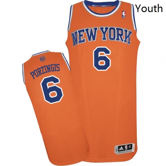 Youth Adidas New York Knicks 6 Kristaps Porzingis Authentic Orange Alternate NBA Jersey Youth Adidas New York Knicks 6 Kristaps Porzingis Authentic Orange Alternate NBA Jersey