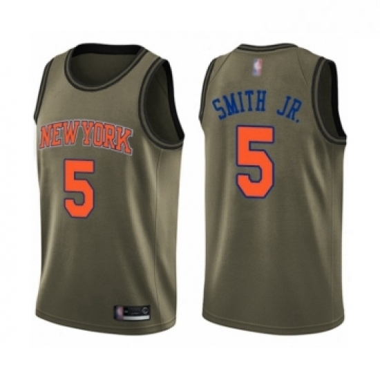 Youth New York Knicks 5 Dennis Smith Jr Swingman Green Salute to Service Basketball Jersey Youth New York Knicks 5 Dennis Smith Jr Swingman Green Salute to Service Basketball Jersey