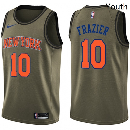 Youth Nike New York Knicks 10 Walt Frazier Swingman Green Salute to Service NBA Jersey Youth Nike New York Knicks 10 Walt Frazier Swingman Green Salute to Service NBA Jersey