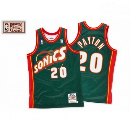 Mens Mitchell and Ness Oklahoma City Thunder 20 Gary Payton Authentic Green SuperSonics Throwback NBA Jersey Mens Mitchell and Ness Oklahoma City Thunder 20 Gary Payton Authentic Green SuperSonics Throwback NBA Jersey