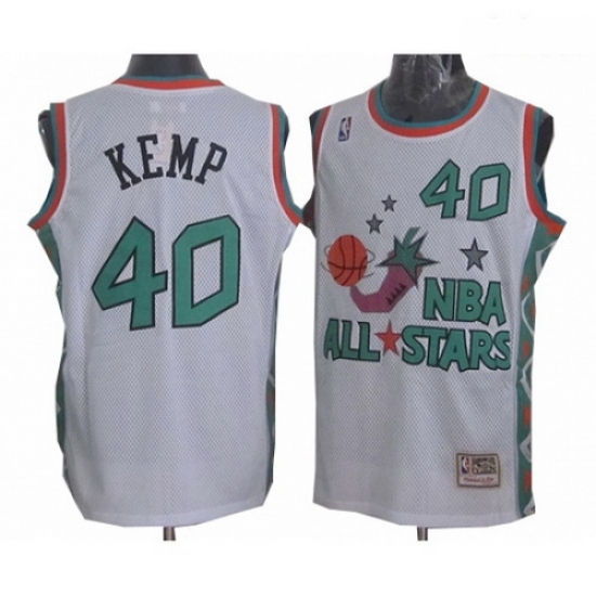 Mens Mitchell and Ness Oklahoma City Thunder 40 Shawn Kemp Authentic White 1996 All Star Throwback NBA Jersey Mens Mitchell and Ness Oklahoma City Thunder 40 Shawn Kemp Authentic White 1996 All Star Throwback NBA Jersey