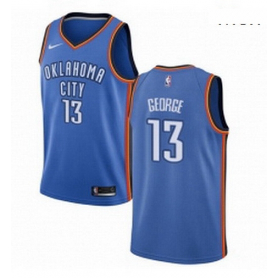 Mens Nike Oklahoma City Thunder 13 Paul George Swingman Royal Blue Road NBA Jersey Icon Edition Mens Nike Oklahoma City Thunder 13 Paul George Swingman Royal Blue Road NBA Jersey Icon Edition