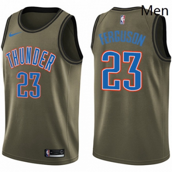 Mens Nike Oklahoma City Thunder 23 Terrance Ferguson Swingman Green Salute to Service NBA Jersey Mens Nike Oklahoma City Thunder 23 Terrance Ferguson Swingman Green Salute to Service NBA Jersey