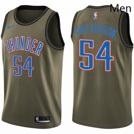 Mens Nike Oklahoma City Thunder 54 Patrick Patterson Swingman Green Salute to Service NBA Jersey Mens Nike Oklahoma City Thunder 54 Patrick Patterson Swingman Green Salute to Service NBA Jersey