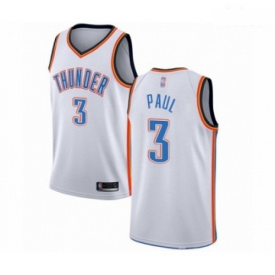 Mens Oklahoma City Thunder 3 Chris Paul Authentic White Basketball Jersey Association Edition Mens Oklahoma City Thunder 3 Chris Paul Authentic White Basketball Jersey Association Edition