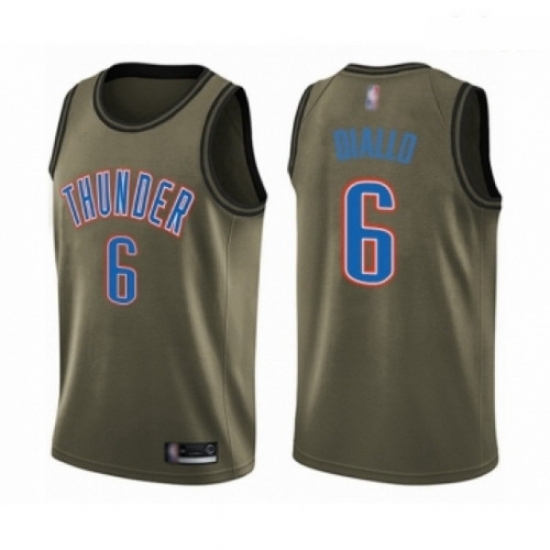 Mens Oklahoma City Thunder 6 Hamidou Diallo Swingman Green Salute to Service Basketball Jersey Mens Oklahoma City Thunder 6 Hamidou Diallo Swingman Green Salute to Service Basketball Jersey