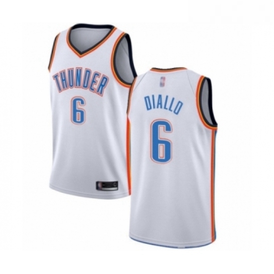 Womens Oklahoma City Thunder 6 Hamidou Diallo Swingman White Basketball Jersey Association Edition Womens Oklahoma City Thunder 6 Hamidou Diallo Swingman White Basketball Jersey Association Edition