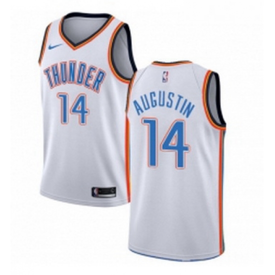 Youth Nike Oklahoma City Thunder 14 DJ Augustin Authentic White Home NBA Jersey Association Edition Youth Nike Oklahoma City Thunder 14 DJ Augustin Authentic White Home NBA Jersey Association Edition
