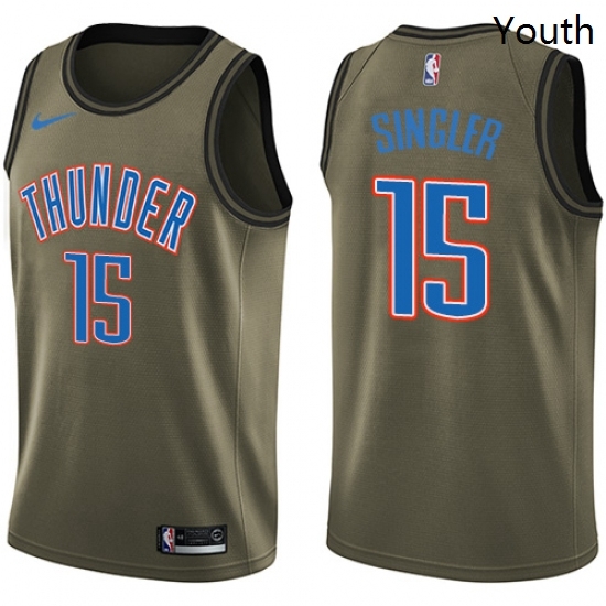 Youth Nike Oklahoma City Thunder 15 Kyle Singler Swingman Green Salute to Service NBA Jersey Youth Nike Oklahoma City Thunder 15 Kyle Singler Swingman Green Salute to Service NBA Jersey