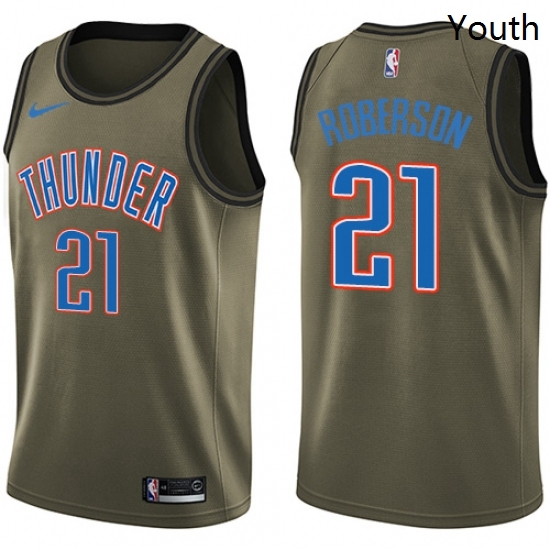 Youth Nike Oklahoma City Thunder 21 Andre Roberson Swingman Green Salute to Service NBA Jersey Youth Nike Oklahoma City Thunder 21 Andre Roberson Swingman Green Salute to Service NBA Jersey