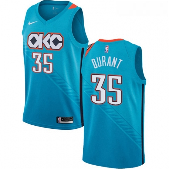 Youth Nike Oklahoma City Thunder 35 Kevin Durant Swingman Turquoise NBA Jersey City Edition Youth Nike Oklahoma City Thunder 35 Kevin Durant Swingman Turquoise NBA Jersey City Edition
