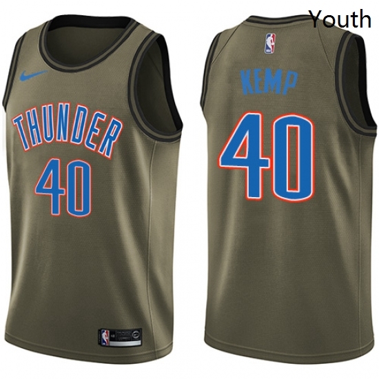 Youth Nike Oklahoma City Thunder 40 Shawn Kemp Swingman Green Salute to Service NBA Jersey Youth Nike Oklahoma City Thunder 40 Shawn Kemp Swingman Green Salute to Service NBA Jersey
