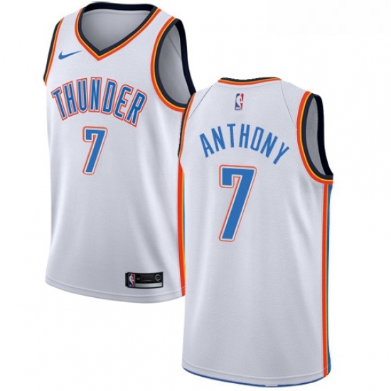 Youth Nike Oklahoma City Thunder 7 Carmelo Anthony Authentic White Home NBA Jersey Association Edition Youth Nike Oklahoma City Thunder 7 Carmelo Anthony Authentic White Home NBA Jersey Association Edition